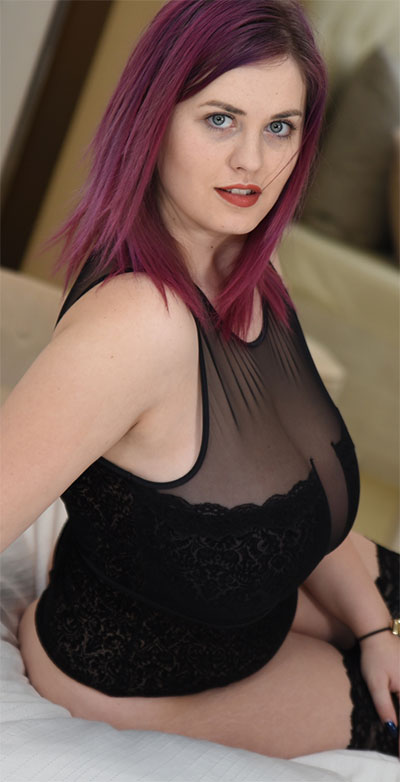 Alexsis Faye Black Lingerie and High Heels